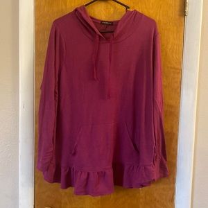 Lane Bryant purple ruffled hoodie